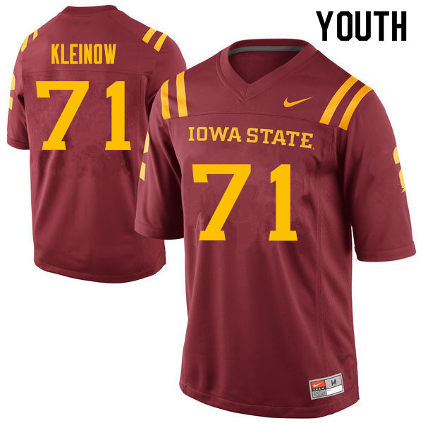 Youth #71 Alex Kleinow Iowa State Cyclones College Football Jerseys Sale-Cardinal